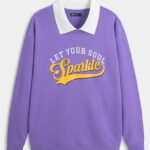 Áo Nỉ Nữ Phối Lá Cổ Dáng Relax