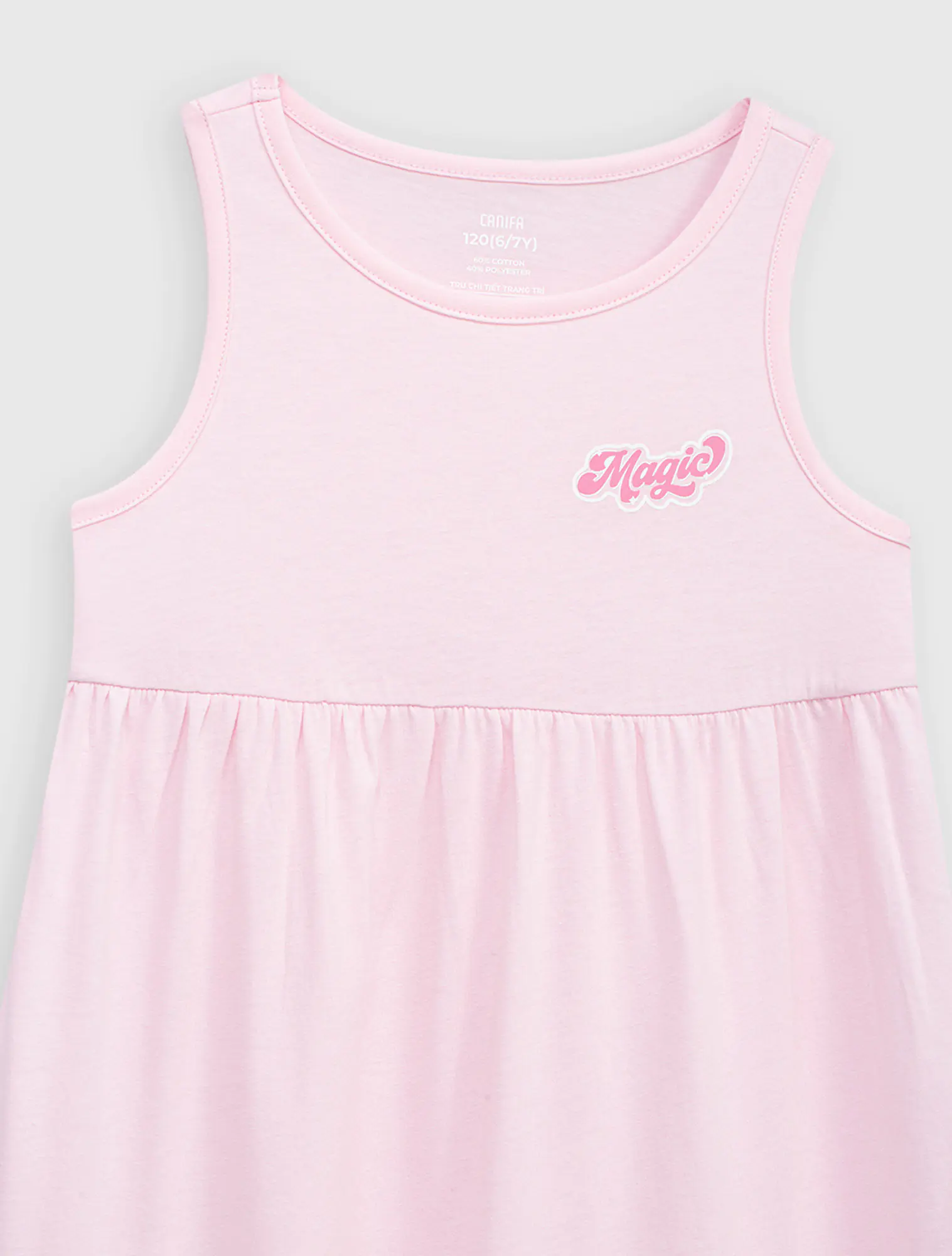 Váy liền bé gái cổ tròn sát nách có hình in - Ảnh 6