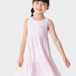 Váy liền bé gái cổ tròn sát nách có hình in