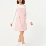 Váy liền nữ cổ vuông hai dây dáng fit & flare có lót trong